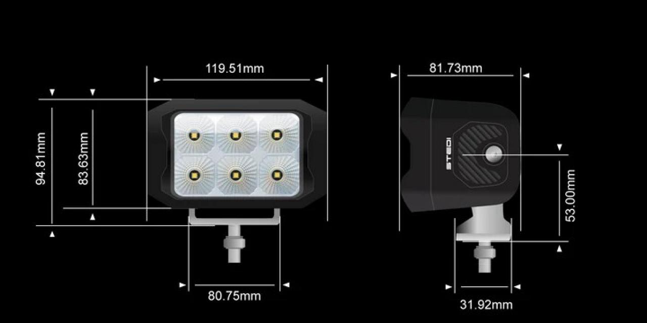 STEDI G6 Black FLOOD Work LED